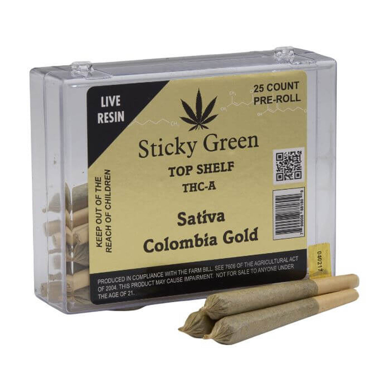 Sticky Green Top Shelf 25 ct Pre Rolls