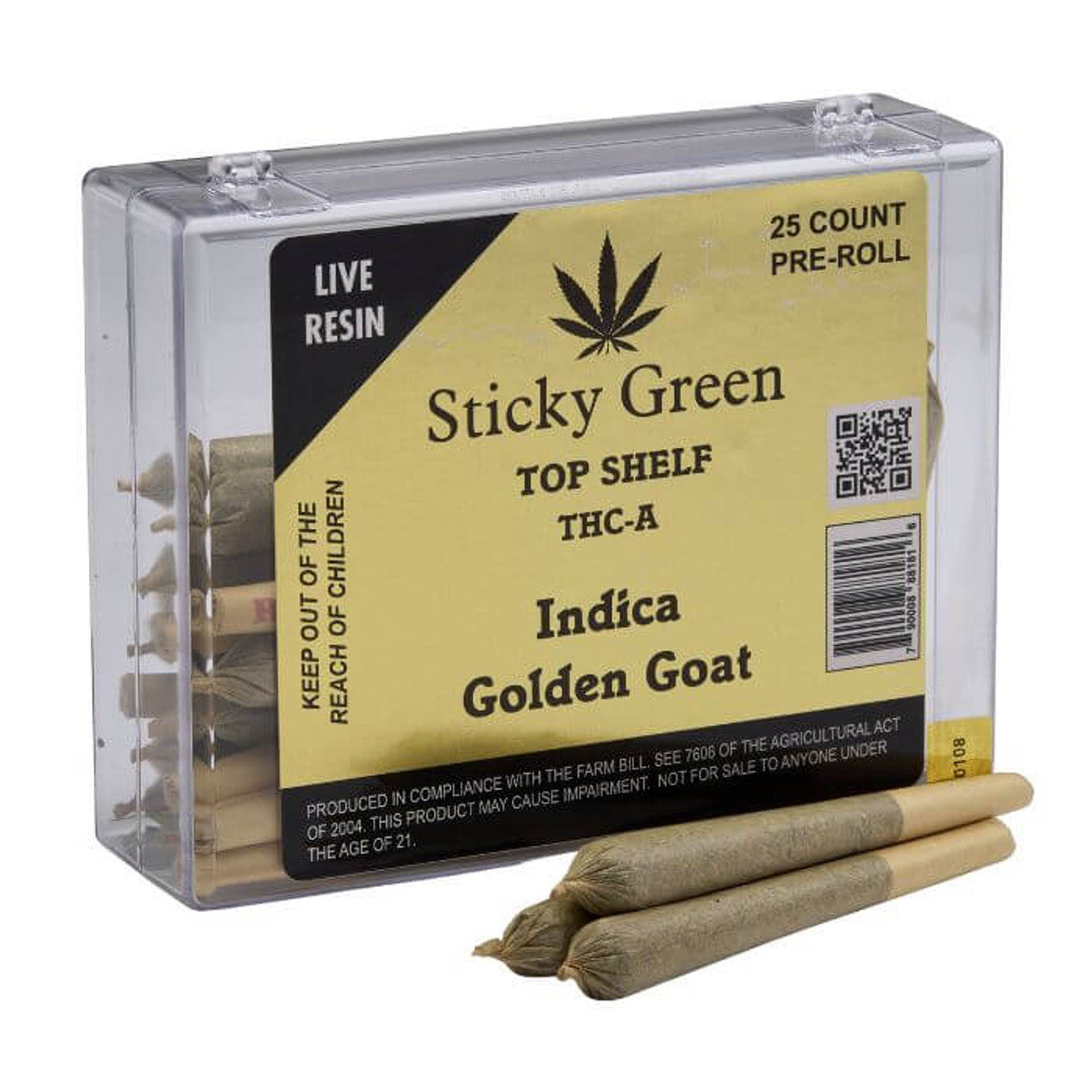 Sticky Green Top Shelf 25 ct Pre Rolls