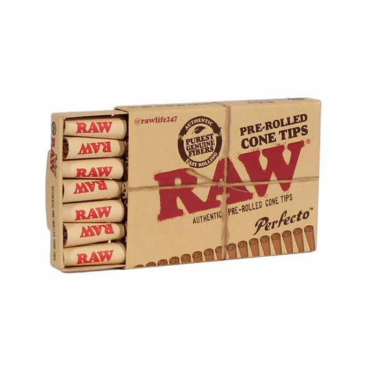RAW Pre-Rolled Cone Tips Perfecto Box - 100 Pack