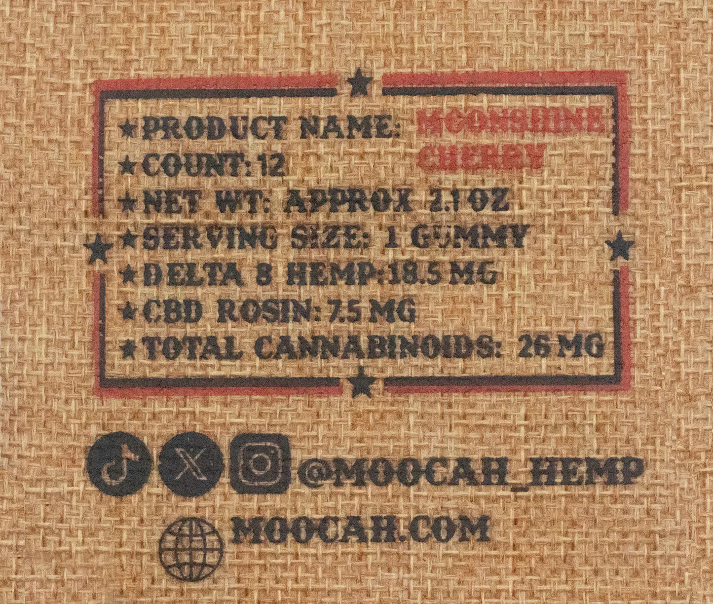 Moocah MYSTERY 20mg D8 + 5mg CBD rosin - 6ct
