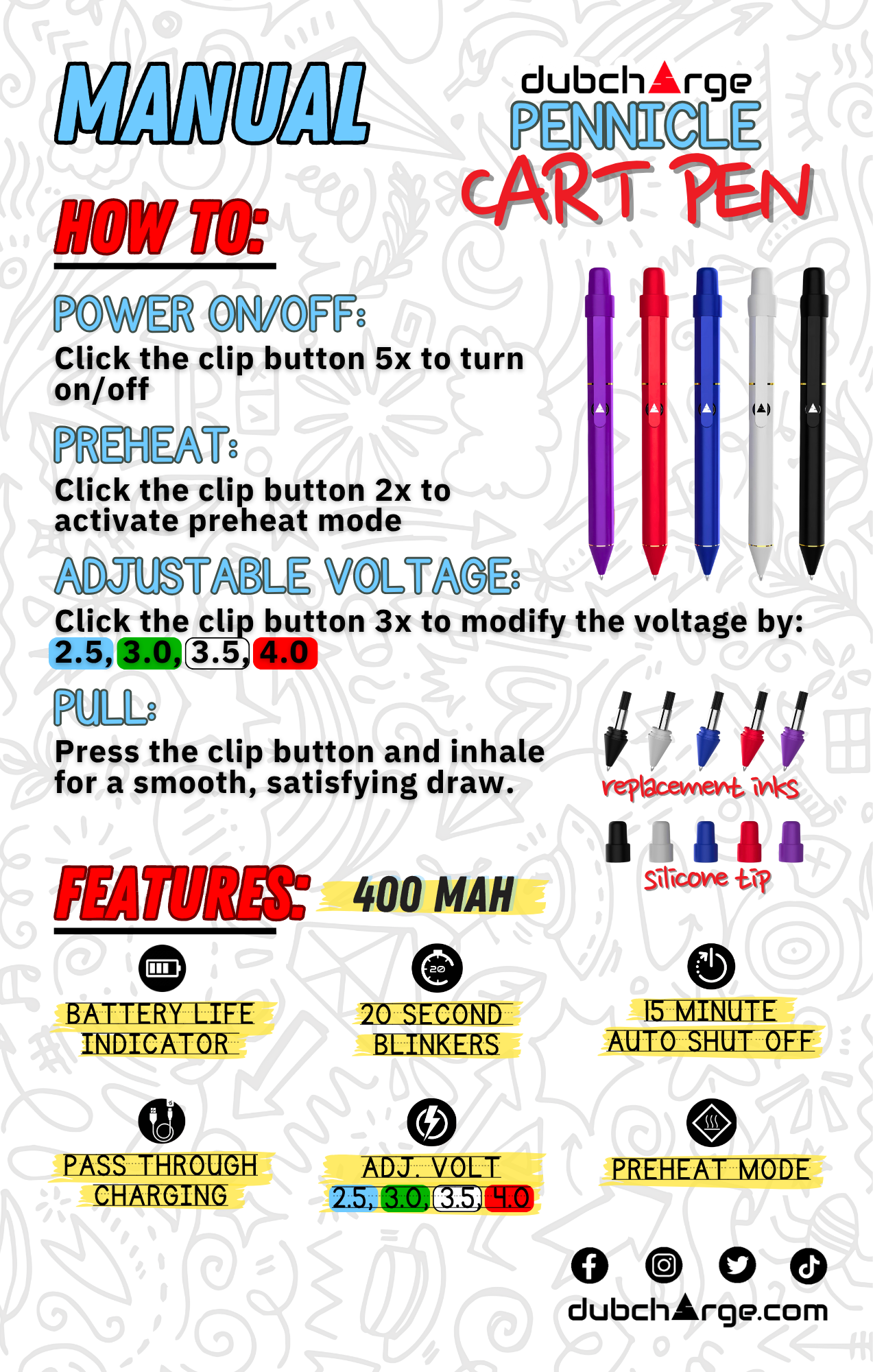 DubCharge Pennicle - Cart Pen Battery
