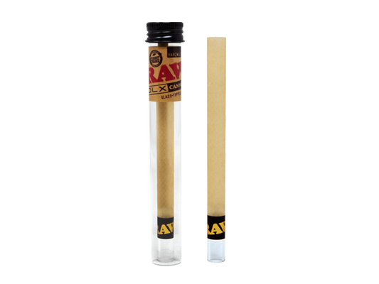 Raw Dlx Glass Tip Hand Rolled King Size Cannon - 12 Count Per Display