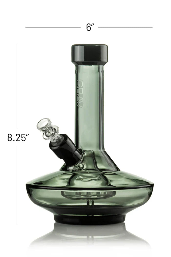 GRAV® Small Wide Base Water Pipe in Smoke with Black Accents