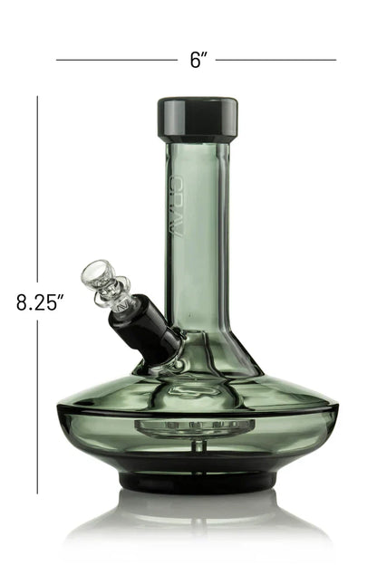 GRAV® Small Wide Base Water Pipe in Smoke with Black Accents