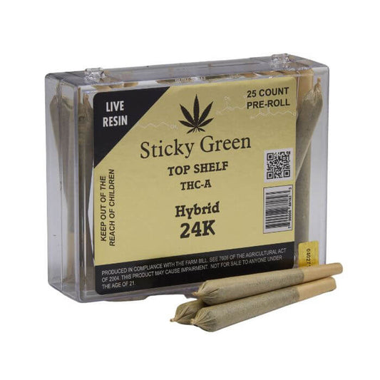 Sticky Green Top Shelf 25 ct Pre Rolls