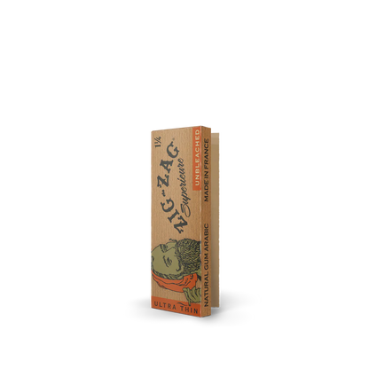 Zig Zag Supericure Unbleached 1.25 - 24 Papers Per Booklets - 25 Booklets Per Display