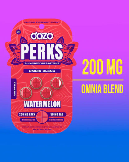 Dozo Perks Maximum Strength 7-OH 200mg 4ct