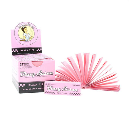 Blazy Susan - Pink/Purple Perforated Tips - 1 Booklet or 1 Box (50 Booklets)