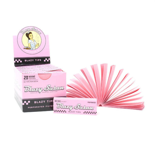 Blazy Susan - Pink/Purple Perforated Tips - 1 Booklet or 1 Box (50 Booklets)