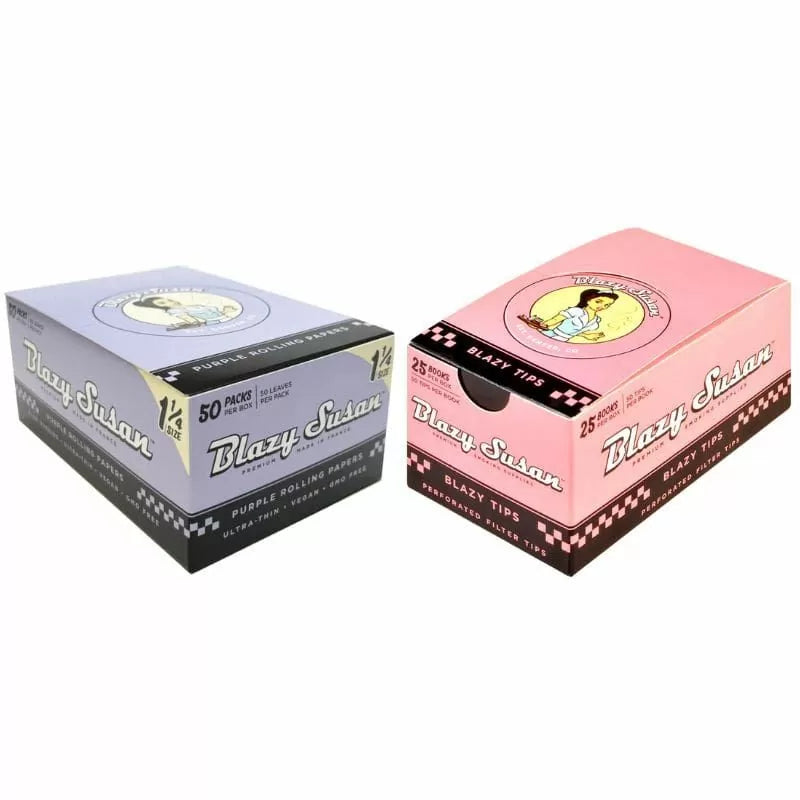 Blazy Susan - Pink/Purple Perforated Tips - 1 Booklet or 1 Box (50 Booklets)