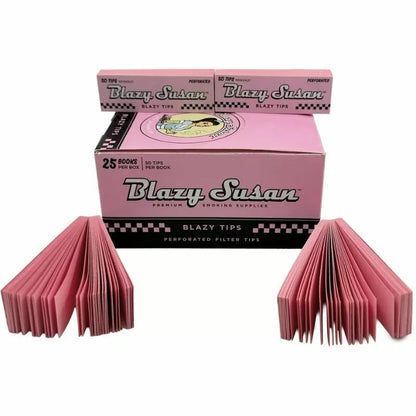 Blazy Susan - Pink/Purple Perforated Tips - 1 Booklet or 1 Box (50 Booklets)