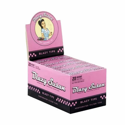 Blazy Susan - Pink/Purple Perforated Tips - 1 Booklet or 1 Box (50 Booklets)
