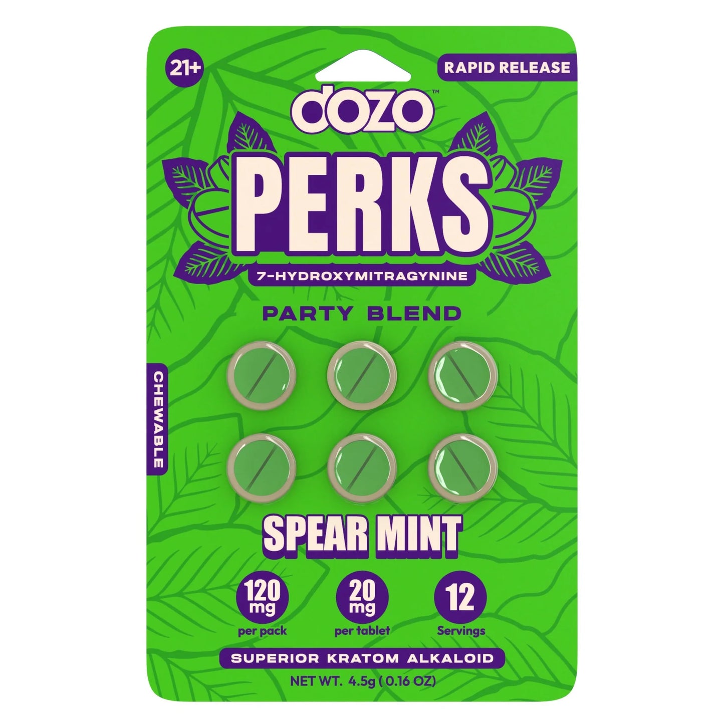 Dozo Perks 7-Hydroxymitragynine Kratom 6CT