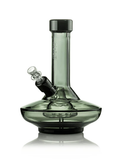 GRAV® Small Wide Base Water Pipe in Smoke with Black Accents