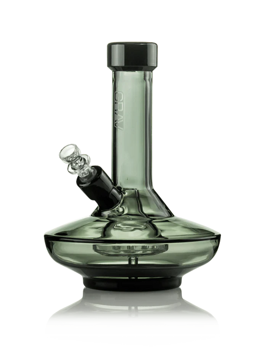 GRAV® Small Wide Base Water Pipe in Smoke with Black Accents