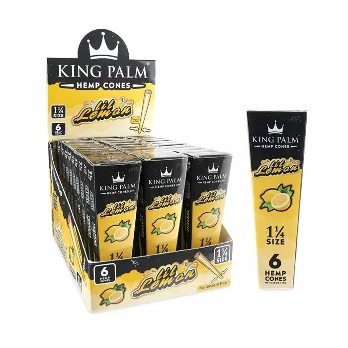 King Palm - 1 1/4 Size Hemp Cones - 6 Counts Per Pack - 30 Packs Per Box