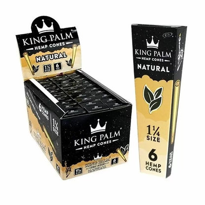 King Palm - 1 1/4 Size Hemp Cones - 6 Counts Per Pack - 30 Packs Per Box