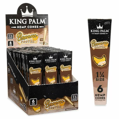 King Palm - 1 1/4 Size Hemp Cones - 6 Counts Per Pack - 30 Packs Per Box