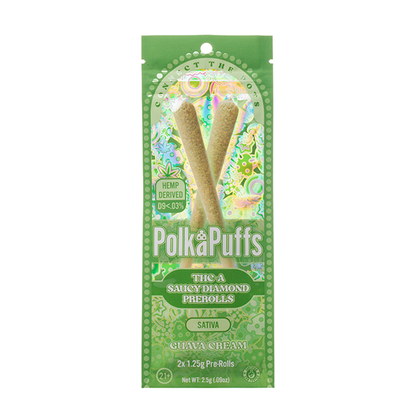 Polka Puffs THC-A Saucy Diamonds Pre Rolls