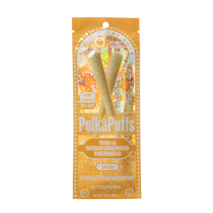 Polka Puffs THC-A Saucy Diamonds Pre Rolls