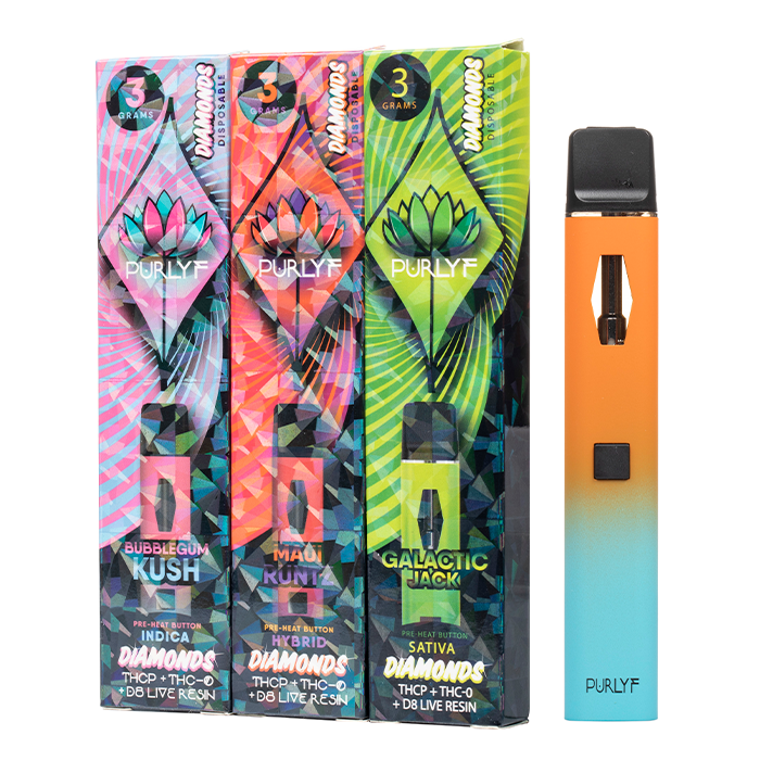 Purlyf Diamonds Live Resin Disposable 3G