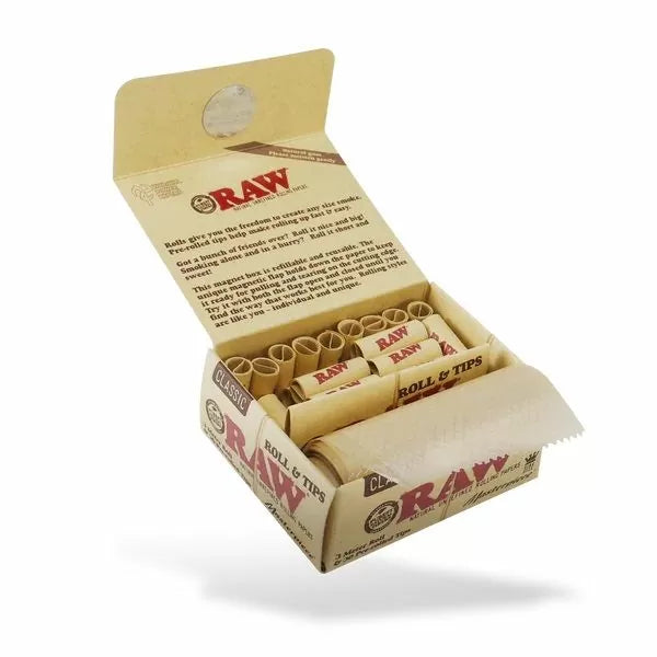 Raw Classic King Size Rolls - 3 Meter + 30 Tips (Single or Box of 12 Pack)